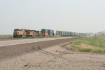 UP WB intermodal waiting in the siding